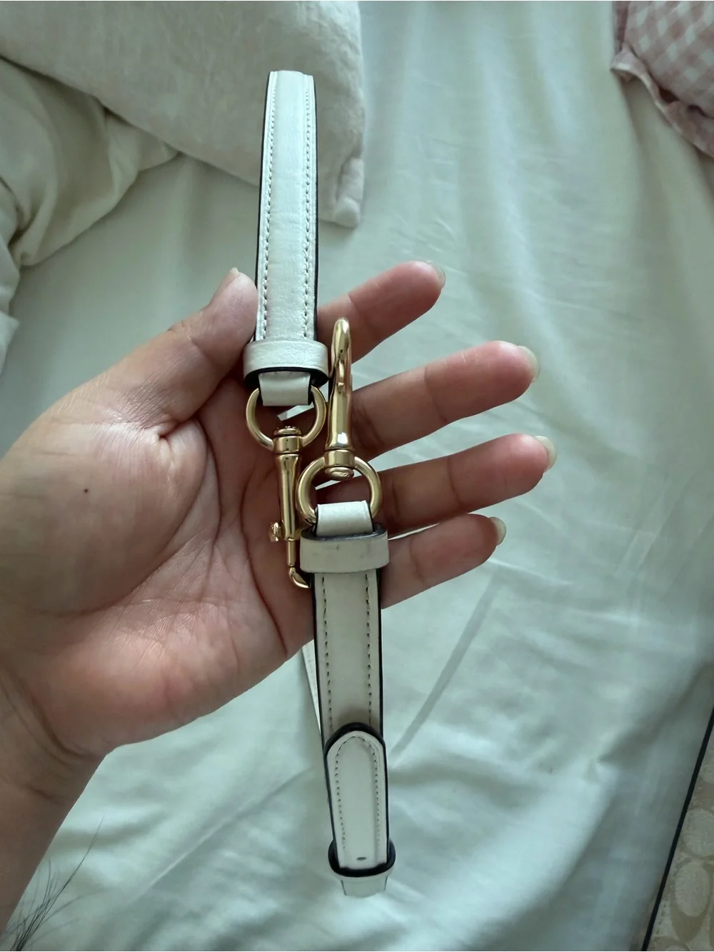 Coach Beige/Chalk Signature Crossbody Bucket Bag with Gold Logo